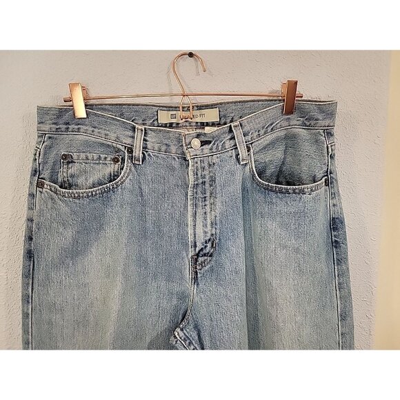 Vintage Y2K Gap Relaxed Fit Baggy Jeans Mens 35x34 Blue Denim Medium Wash - Picture 3 of 7